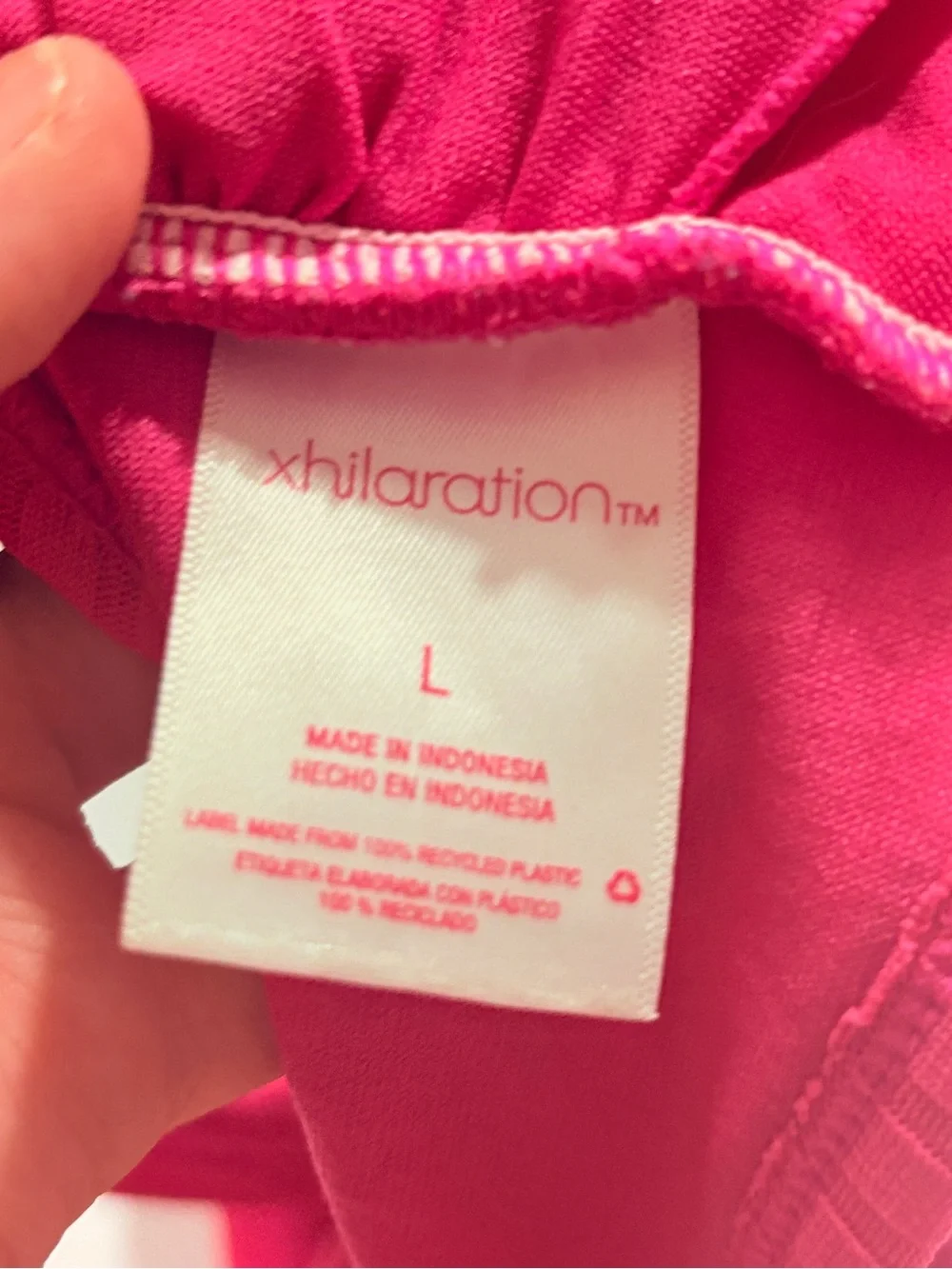 Xhilaration Hot Pink Ribbed Bikini Top